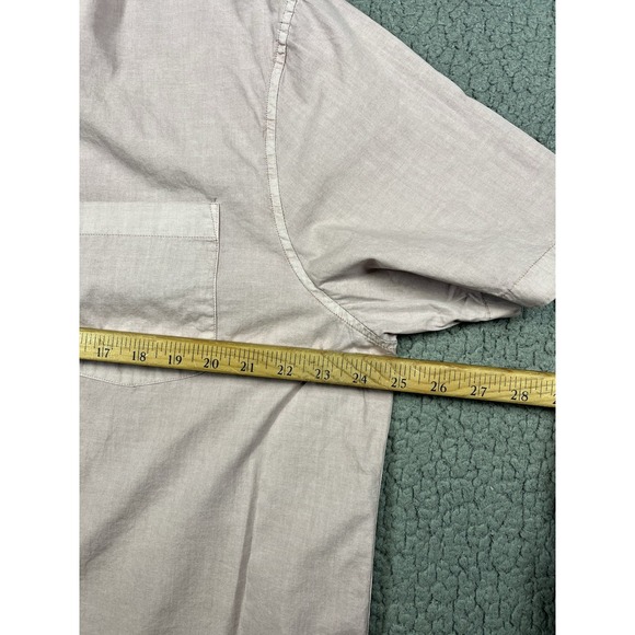 OUTERKNOWN Mens Size XL The Short Sleeve Studio Shirt Button Down Seashell - Picture 9 of 10